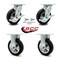 Service Caster 6 Inch Black Pneumatic Wheel Caster Swivel with Brake Swivel Lock 2 Rigid, 2PK SCC-100S150-PNB-TLB-BSL-2-R-2 - alternate 1